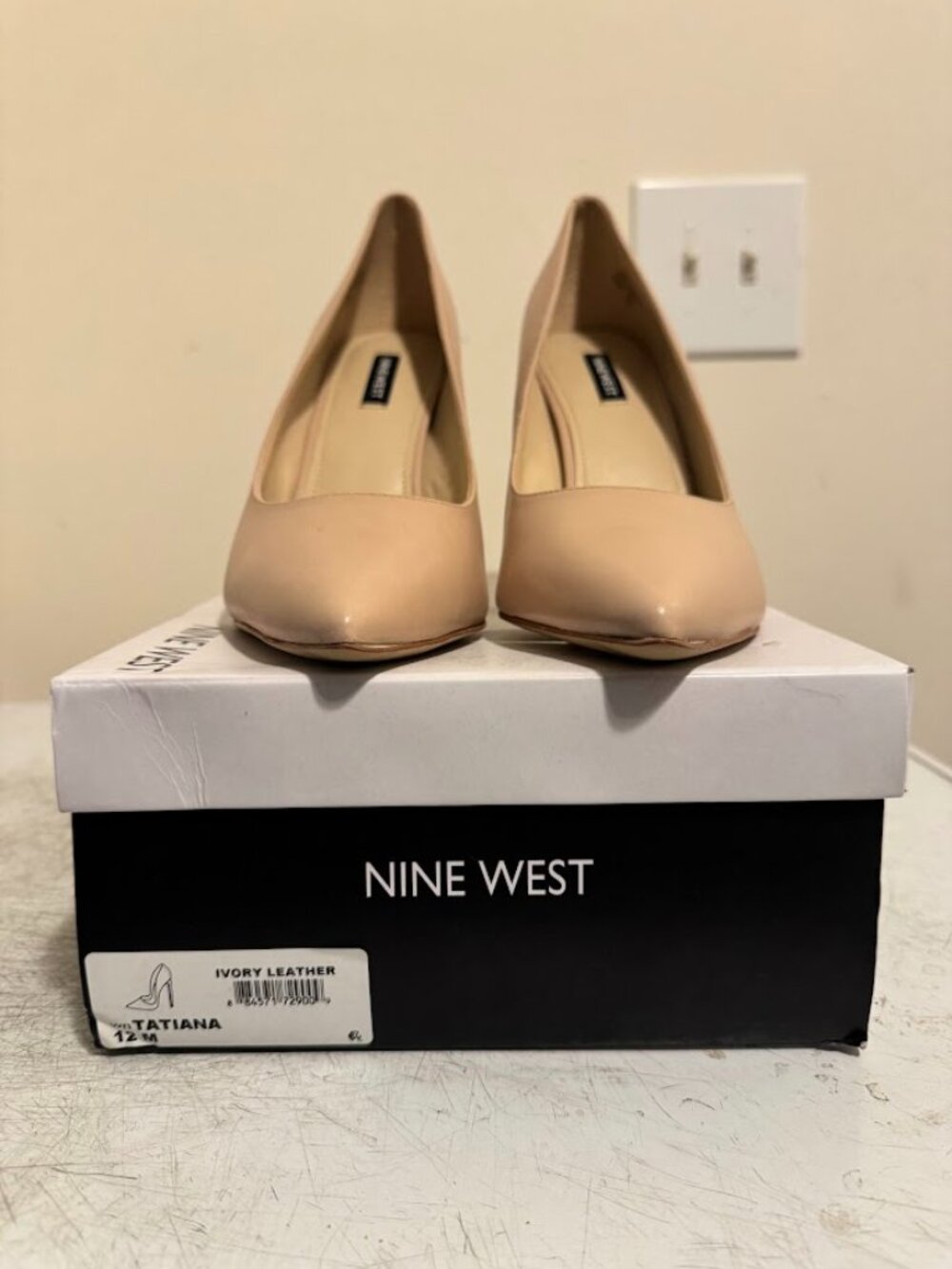 Size 12 Nine West Tatiana Ivory heels